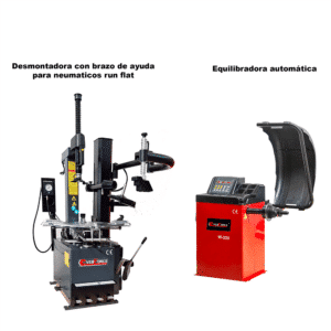Pack Taller 10124 - Desmontadora automatica con triple brazo de ayuda y equilibradora