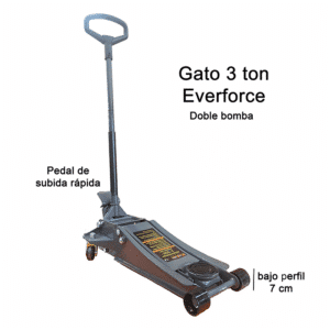 Gato hidráulico Everforce de 3 ton doble pistón